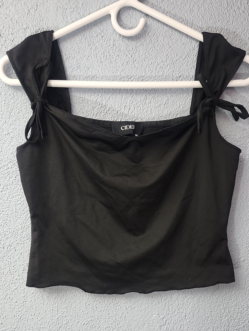 Cider Black Tie-Shoulder Camisole